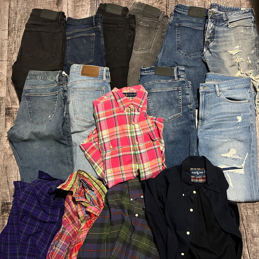 Plaid Shirts and Denim Jeans Collection